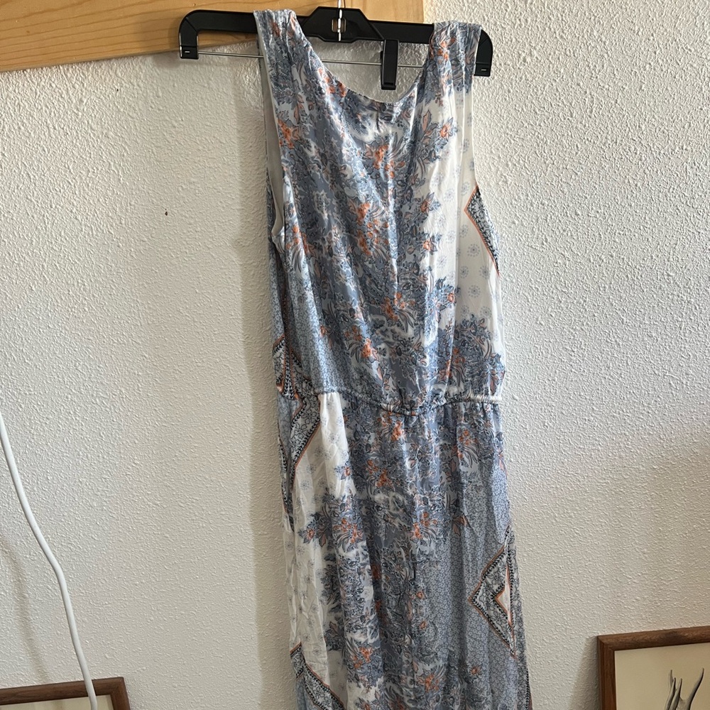 Dylan Blue and White Spaghetti Strap Sundress